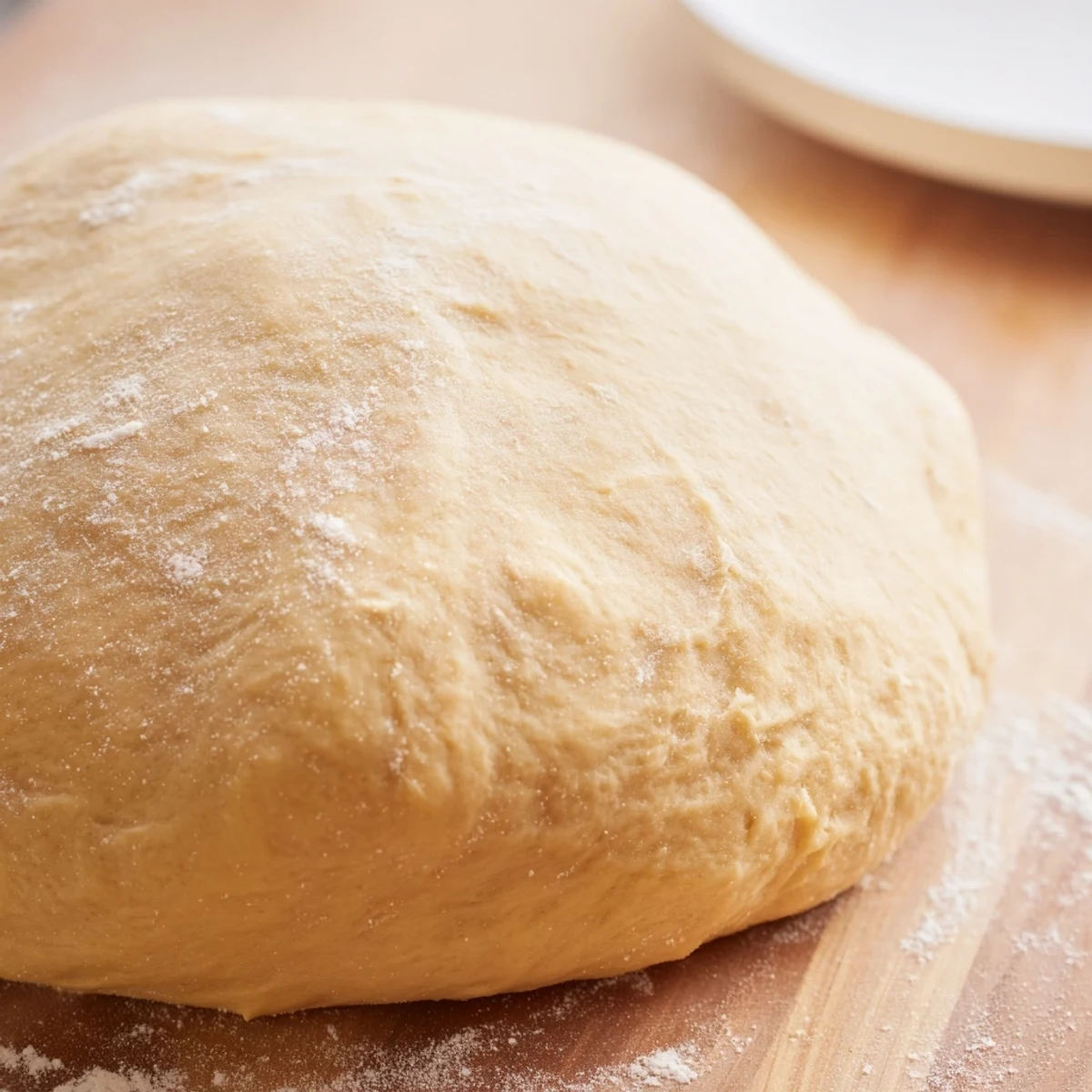 Warm, golden, homemade pizza dough, ready to be topped and baked to perfection for family dinner.