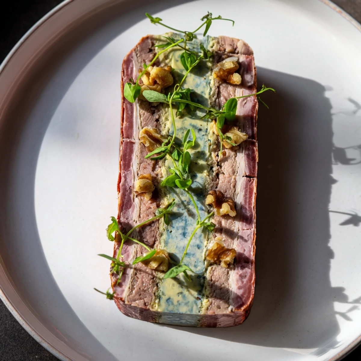 Imagine the Grand Canyon Rim, a layered meat dish with a striking blue cheese river running through.