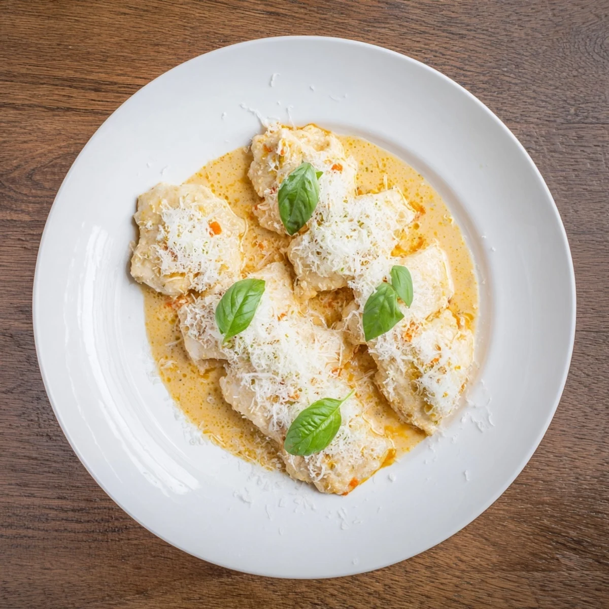 Sizzling pan of Marry Me Chicken, glistening with sundried tomatoes, crowned by a rich Parmesan snow shower.