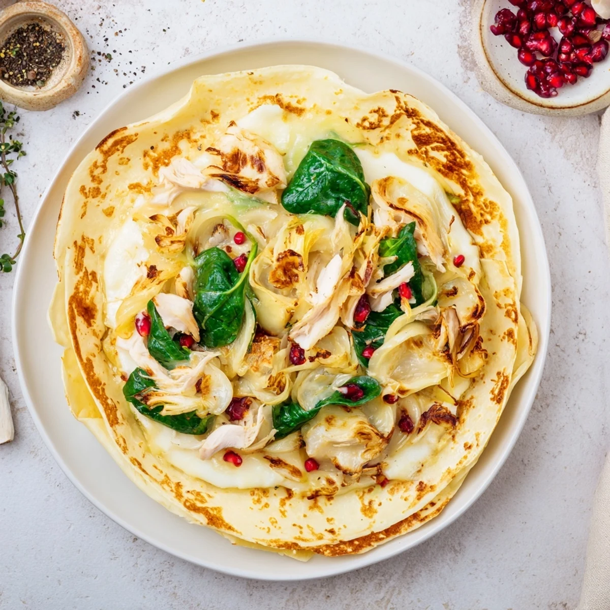 Chicken and Brie Holiday Wrap, melty brie and tender chicken wrapped in a toasted tortilla, a festive lunch.