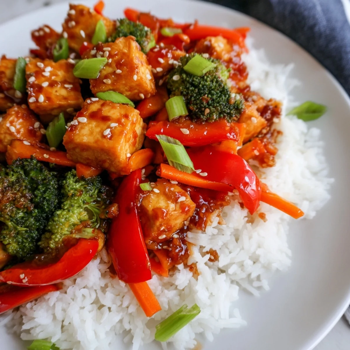 Honey Garlic Tofu Bowls