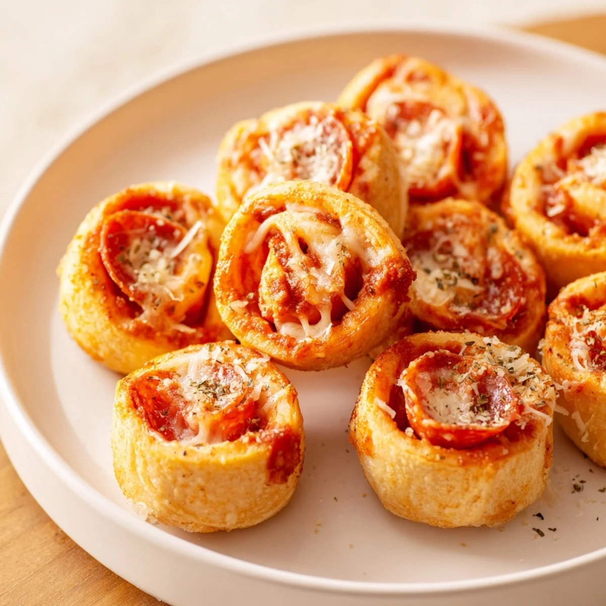 Crispy, bubbling Air Fryer Pizza Rolls arranged in a basket, perfect for an easy appetizer.