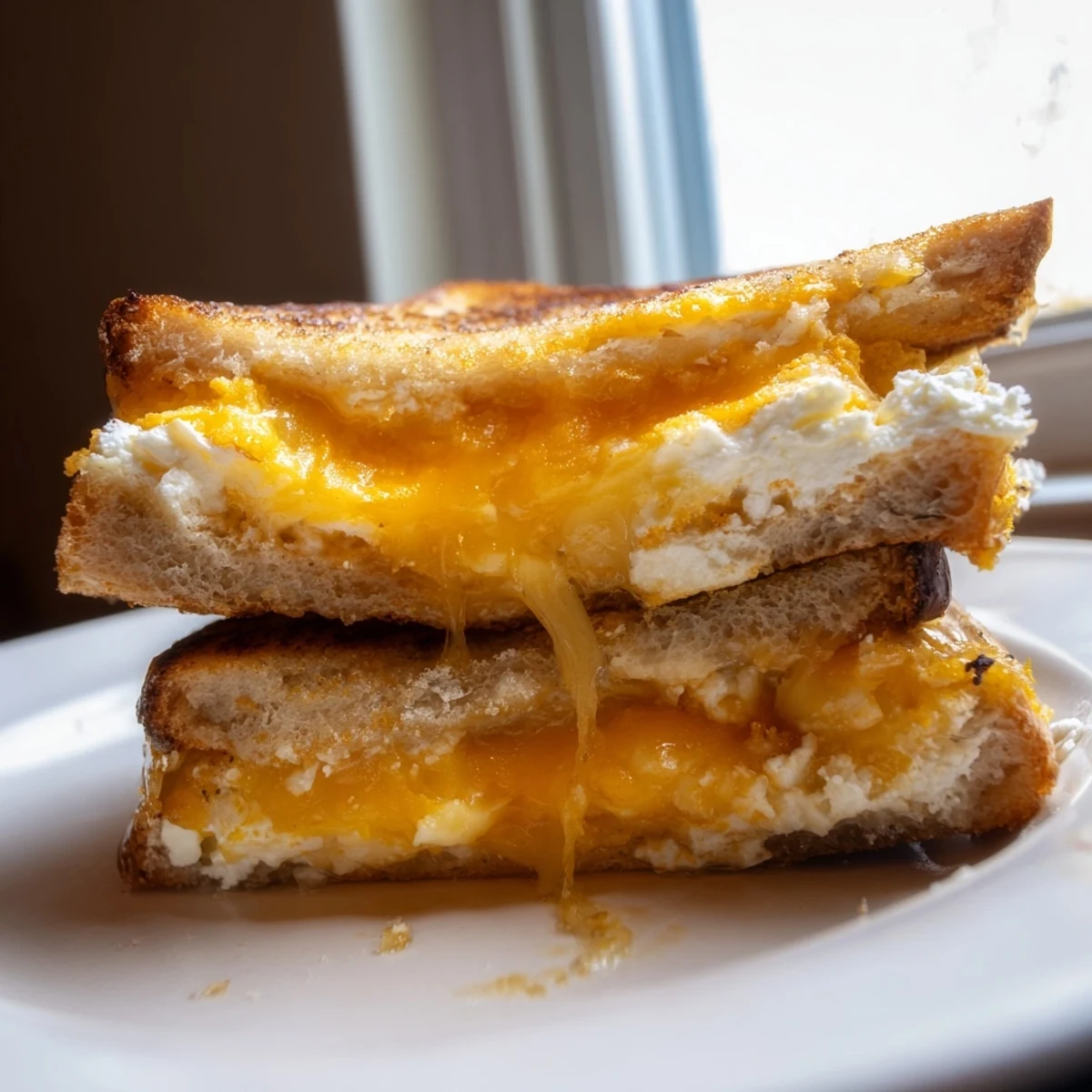 Sizzling feta fried eggs mingle with melty cheese in this delicious Feta Fried Eggs Grilled Cheese sandwich, imagine the flavors!