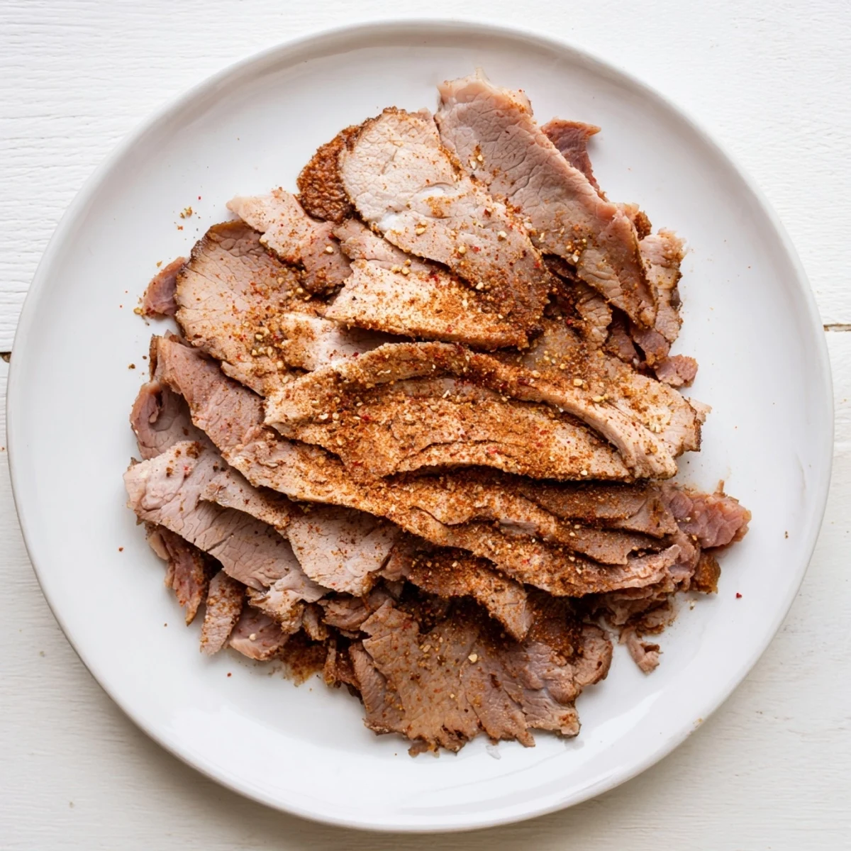 Golden-brown Turkish Döner Meat, thinly sliced, ready to be wrapped in warm pita for a delicious meal.