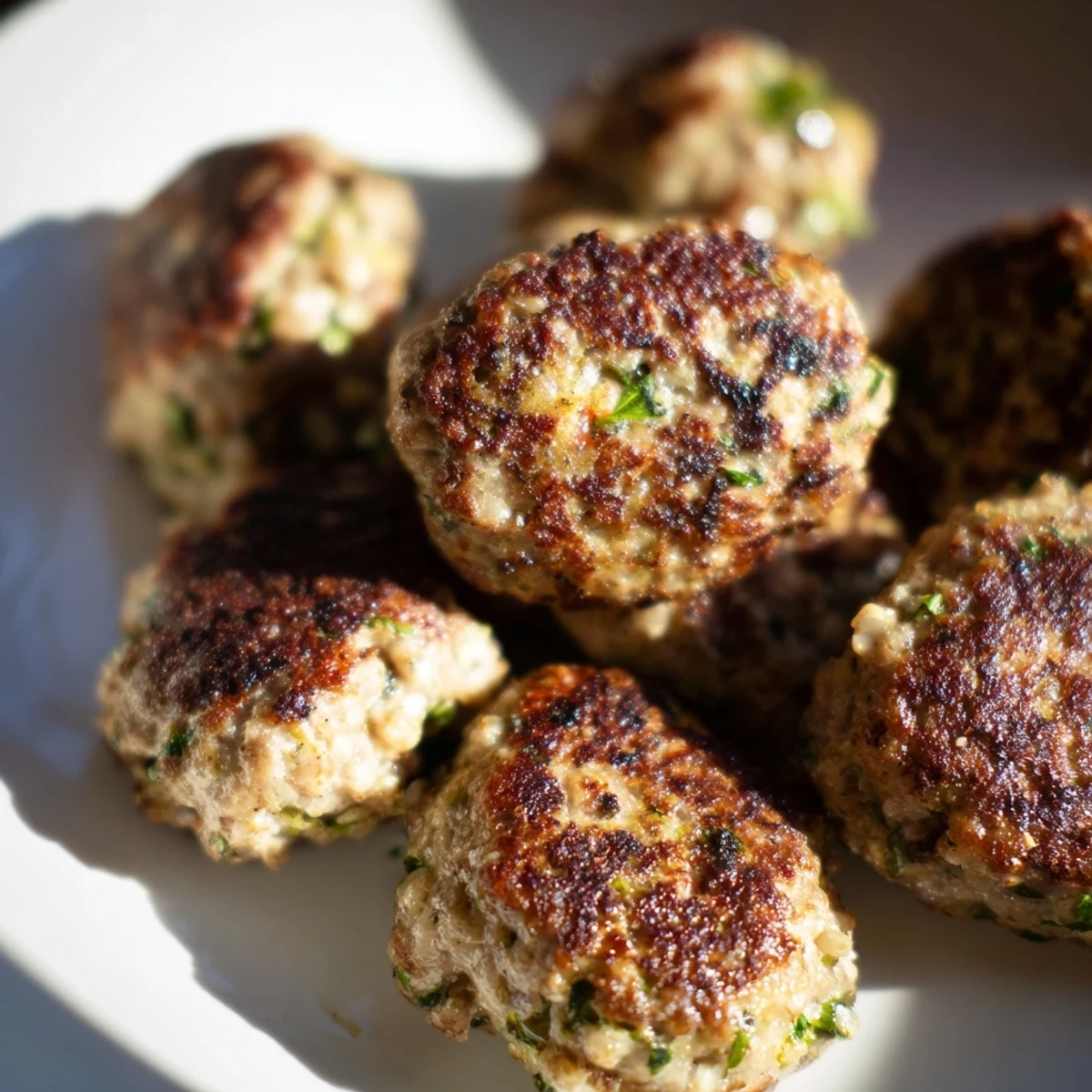 Golden brown Turkish Köfte Meatballs, flavorful and juicy, cooked to perfection, ready to be served.