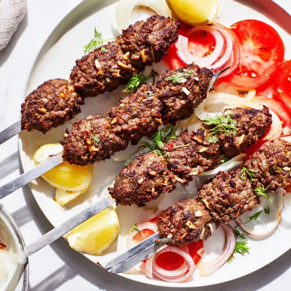 Vivid image: Perfectly charred Iraqi Kebab Tikka kebabs, ready to be served on warm flatbread or served with a flavorful side.