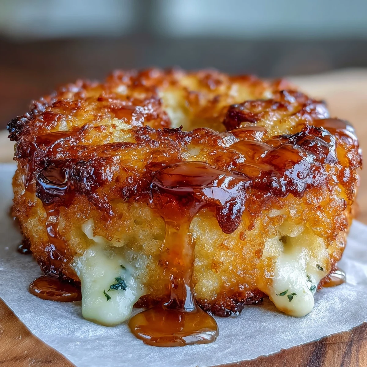 Tender homemade Chīzu Imomochi stacked on a plate, garnished with scallions, perfect as a savory Japanese appetizer or comforting snack.