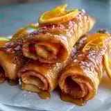 2. Soft, pillowy mini orange rolls filled with sweet citrus sugar, baked golden and drizzled with orange glaze.  