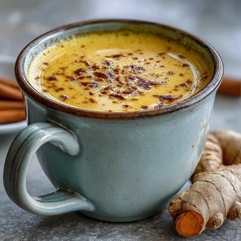 Steaming mug of Turmeric and Ginger Golden Milk with a cinnamon stick garnish, served cozy with a soft sweater sleeve visible.