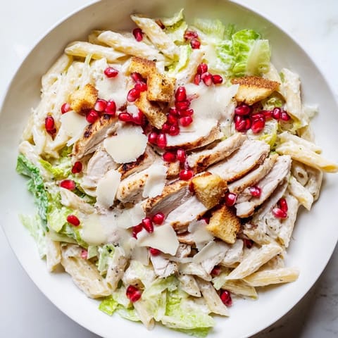 Chicken Caesar Pasta Pomegranate