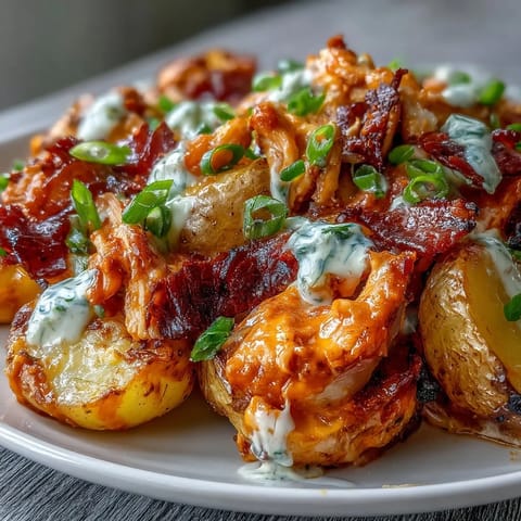Fresh green onions and a drizzle of ranch dressing top this easy one-pan weeknight dinner.