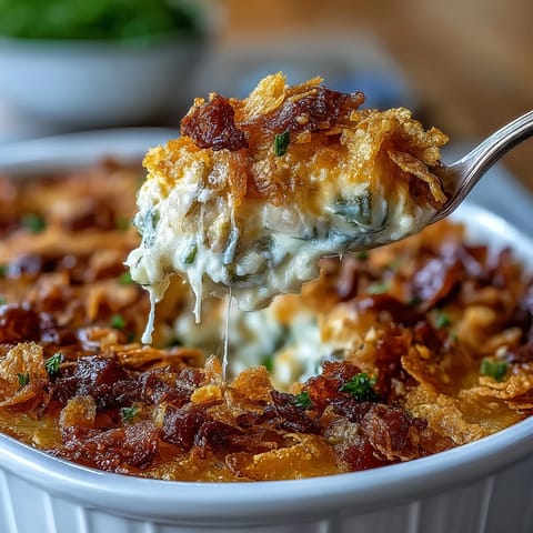 Spicy and cheesy hash brown bake loaded with jalapeños, sharp cheddar, and a buttery crunchy topping.  