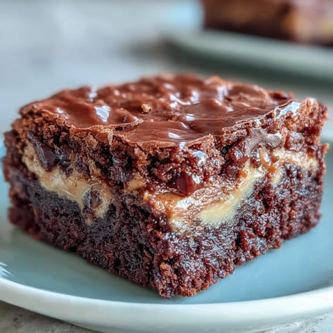 Decadent chocolate brownies enhanced with sourdough discard and a luscious peanut butter swirl, baked to moist, gooey perfection.  
