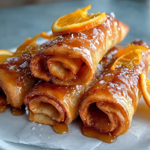 2. Soft, pillowy mini orange rolls filled with sweet citrus sugar, baked golden and drizzled with orange glaze.  