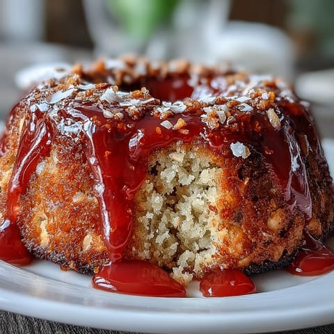 Vibrant Blood Orange Polenta Cake topped with a striking pink citrus glaze.