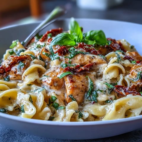 Viral Marry Me Chicken Pasta, featuring tender chicken in a dreamy parmesan cream sauce.