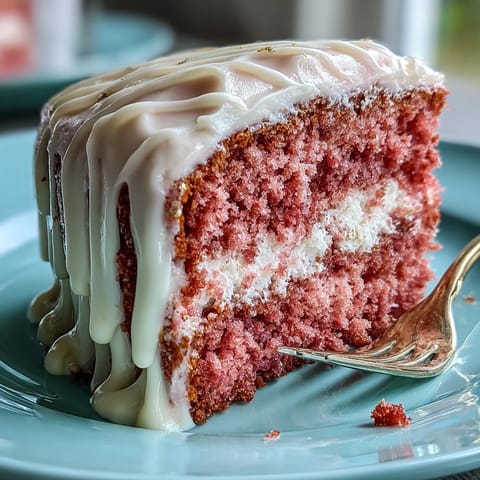 Elegant Rosé Velvet Cake, perfect for parties with a glistening gold drip accent.