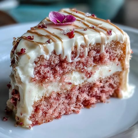 Bridal Shower Rosé Velvet Cake: elegant pink delight with shimmering gold accents.