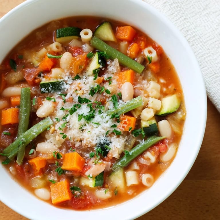 Delicious and easy, this batch of Simple One-Pot Minestrone Soup offers a comforting vegetarian meal.