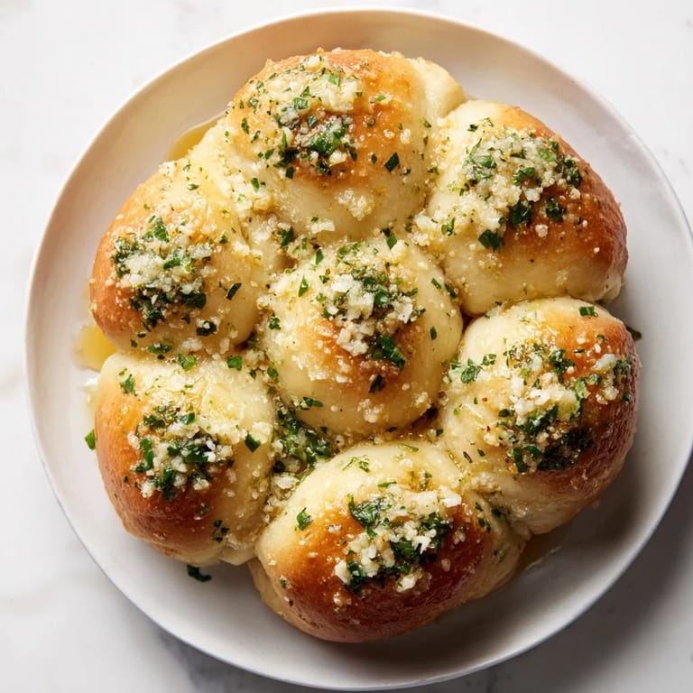 Soft and delicious homemade garlic knots, sprinkled with parsley, ready to be enjoyed as a tasty appetizer.