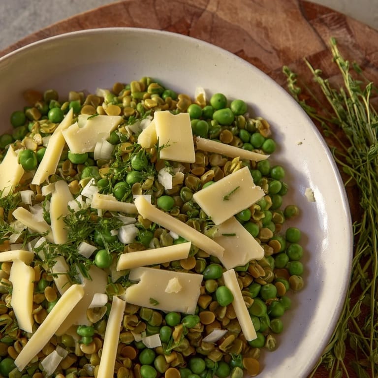 A close-up of The English Ivy's fresh ingredients, with cubes of sharp cheddar and green chives.