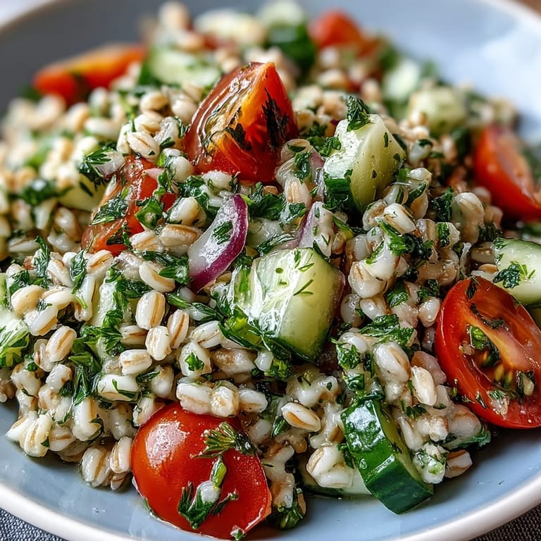 Colorful Barley and Herb Salad, perfect for a light, healthy lunch.