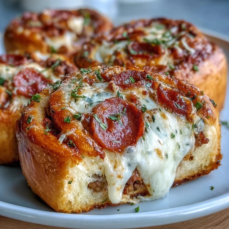 Twelve warm Irresistible High Protein Pepperoni Pizza Rolls served with a small bowl of rich pizza sauce for dipping.