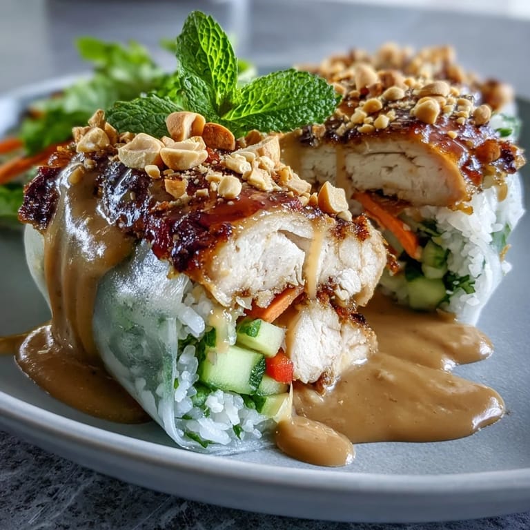 A fresh Vietnamese-inspired Rice Paper Roll Bowl with tofu, crunchy peanuts, fried shallots, and zesty lime wedges.