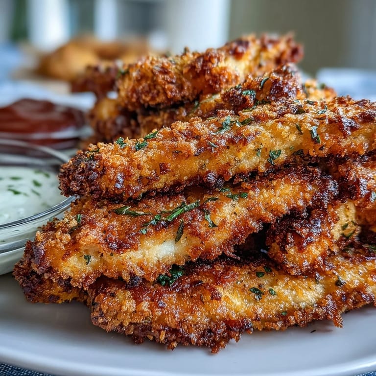 Crispy Baked Chicken Parmesan Fries served alongside creamy ranch dip for a delicious appetizer.