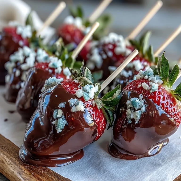 Beautiful bouquet of chocolate-covered strawberries arranged on skewers, wrapped in tissue paper for a heartfelt edible gift.
