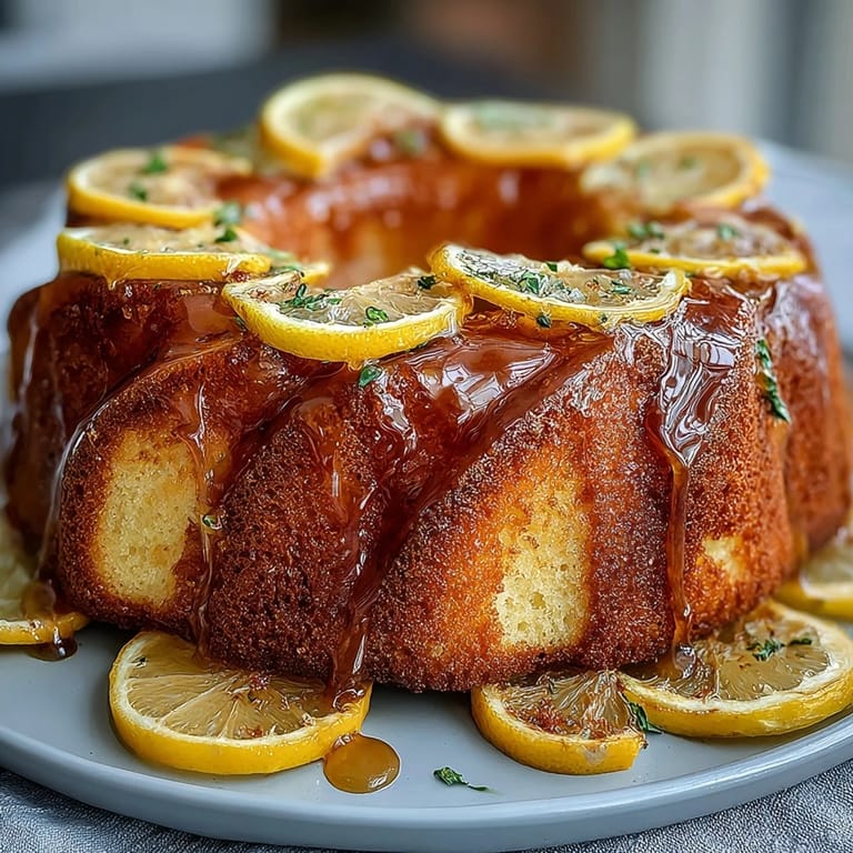 Slices of moist Limoncello pound cake drizzled with tangy lemon glaze, perfect for spring brunches or afternoon tea.