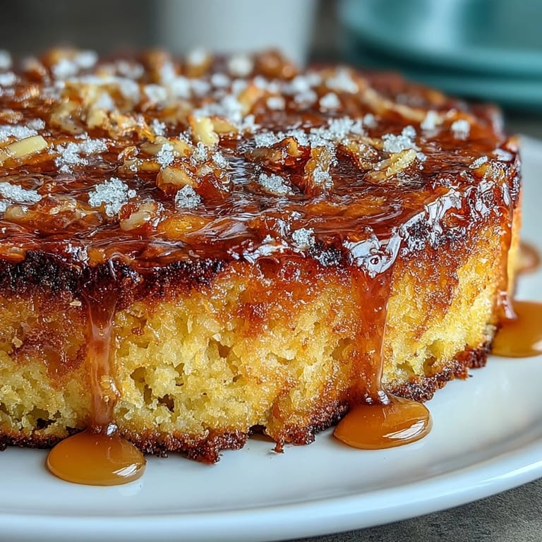 Moist gluten-free Blood Orange Polenta Cake, perfect for dessert with a tangy glaze.