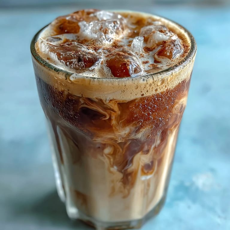 Iced Brown Sugar Oat Milk Shaken Espresso, chilled and beautifully layered with creamy foam.