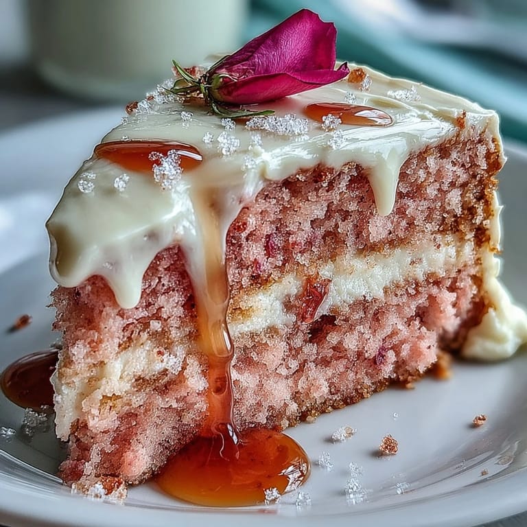 A stunning bridal shower dessert featuring blush pink layers and a luxurious edible gold glaze.  