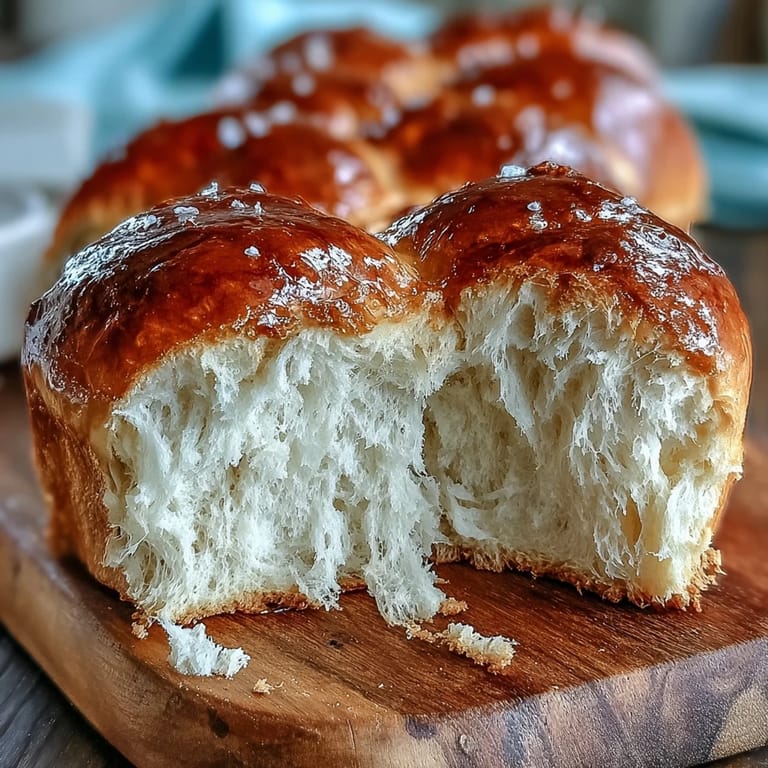 Soft Japanese Milk Bread, fresh from the oven, waiting to be sliced.