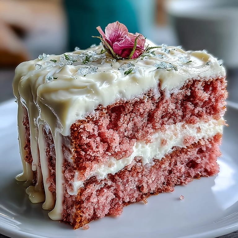 Luscious Rosé Velvet Cake: perfect for celebrations, adorned with a stylish gold drip.