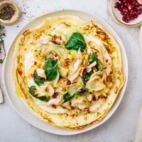 Chicken and Brie Holiday Wrap, melty brie and tender chicken wrapped in a toasted tortilla, a festive lunch.